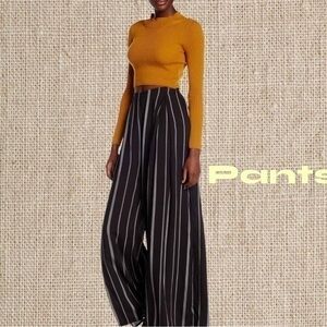 Stripe wide leg trousers